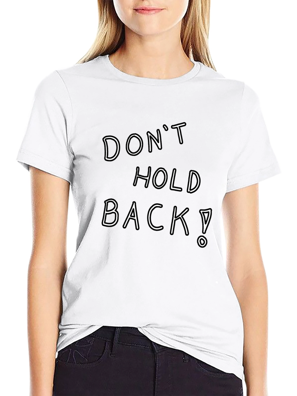 Dont Hold Back! Graphic Tee - Black Cotton Blend