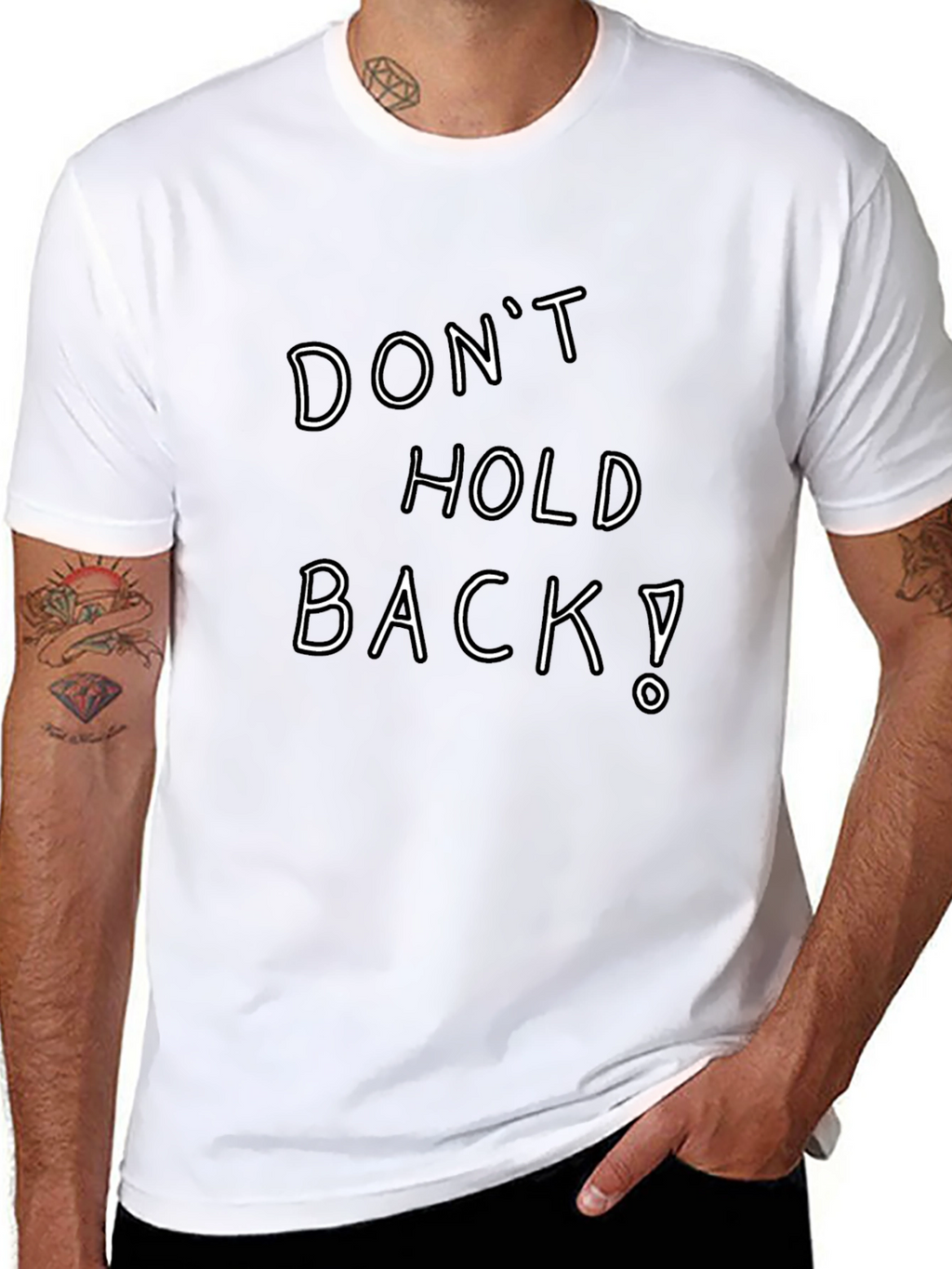 Dont Hold Back! Graphic Tee - Black Cotton Blend