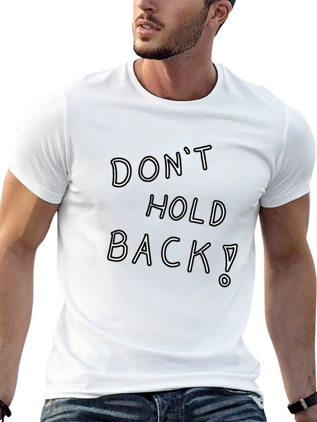 Dont Hold Back! Graphic Tee - Black Cotton Blend