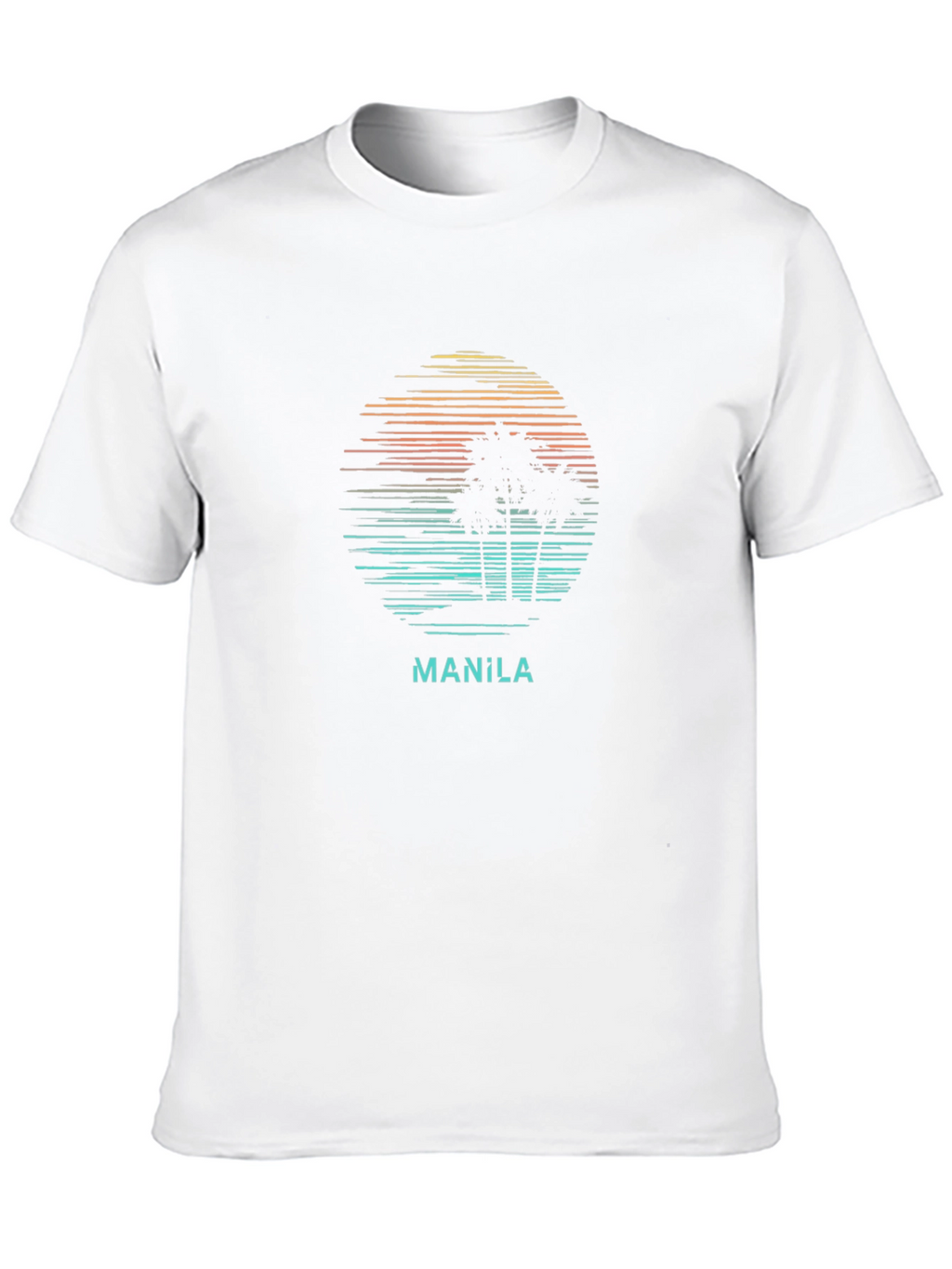 Manila Sunset T-Shirt - Tropical Palm Tree Design