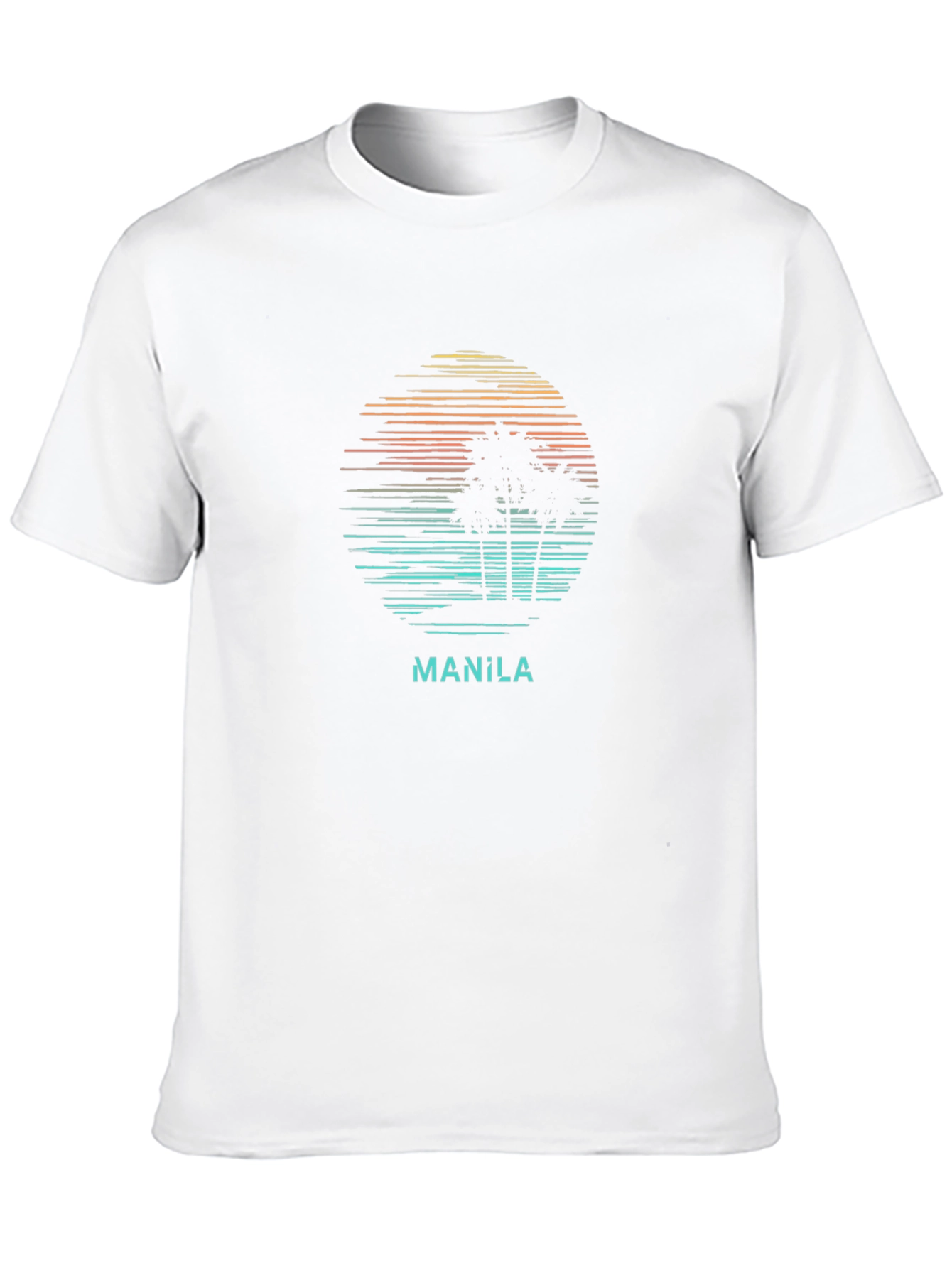 Manila Sunset T-Shirt - Tropical Palm Tree Design