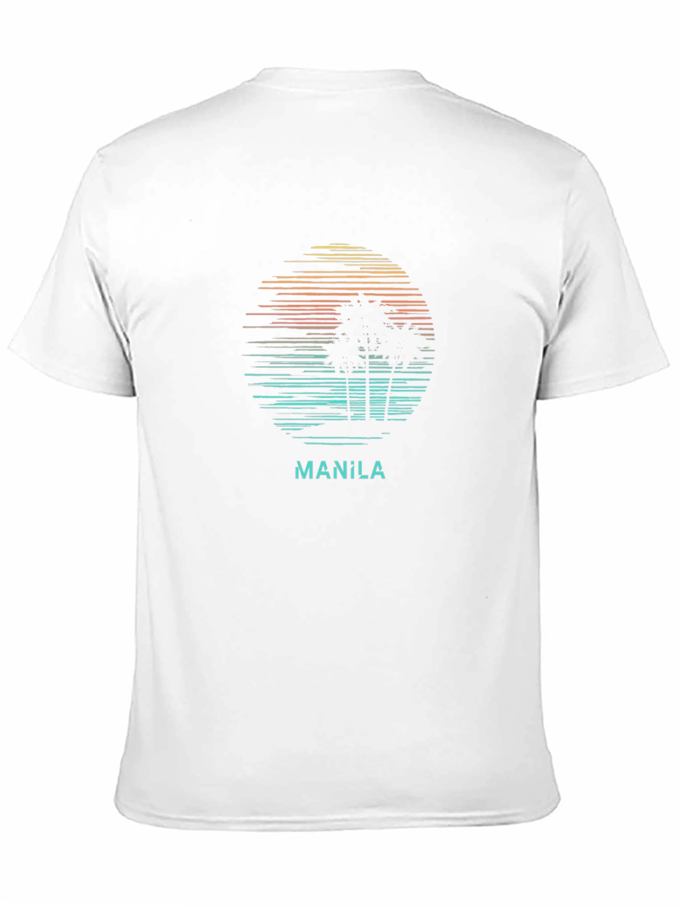 Manila Sunset T-Shirt - Tropical Palm Tree Design