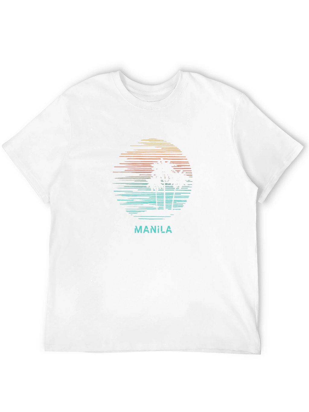 Manila Sunset T-Shirt - Tropical Palm Tree Design