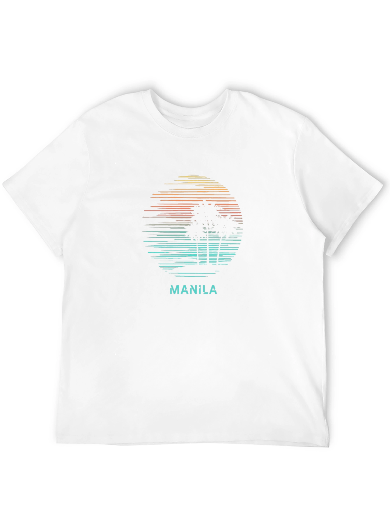 Manila Sunset T-Shirt - Tropical Palm Tree Design