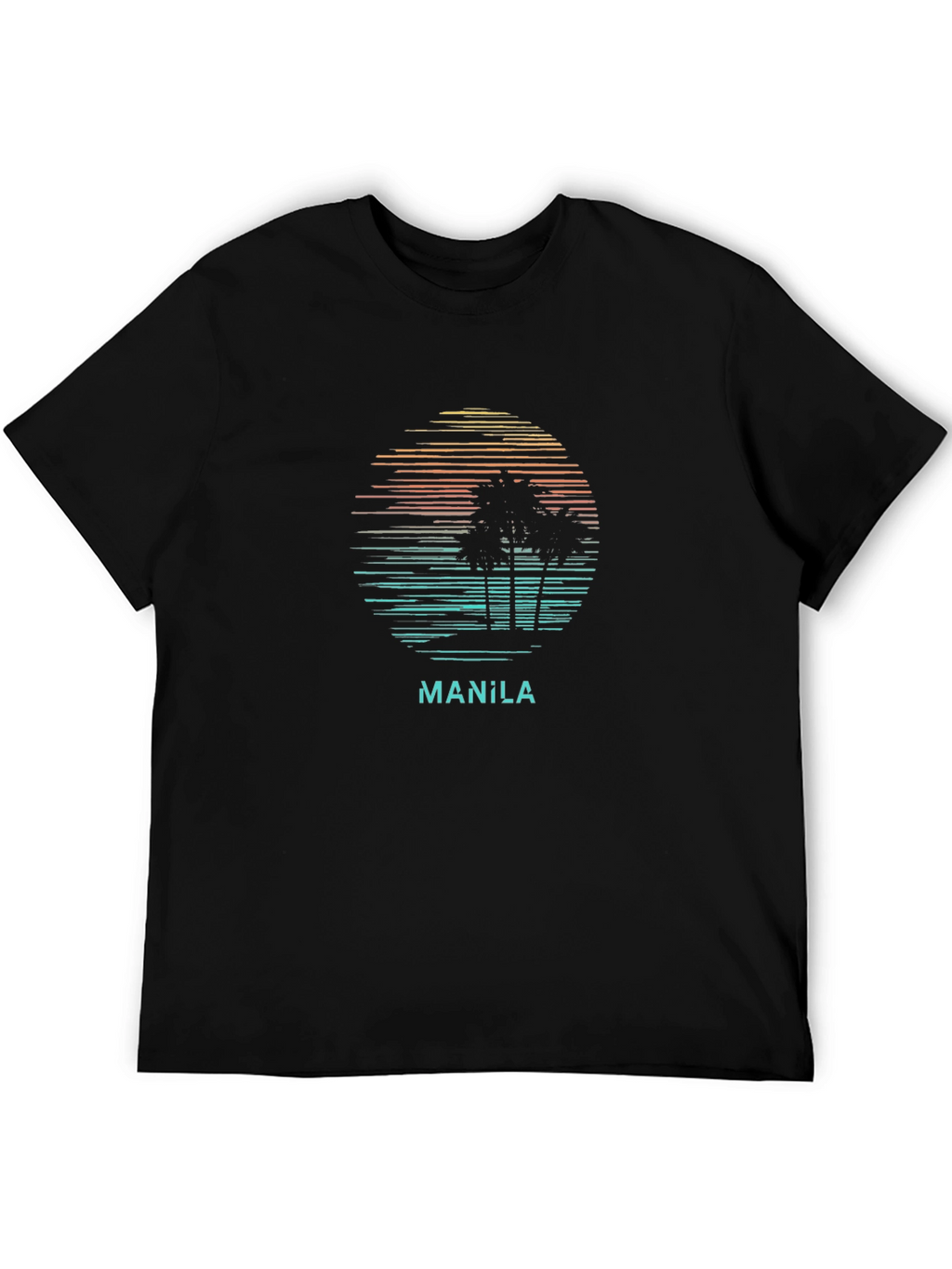 Manila Sunset T-Shirt - Tropical Palm Tree Design