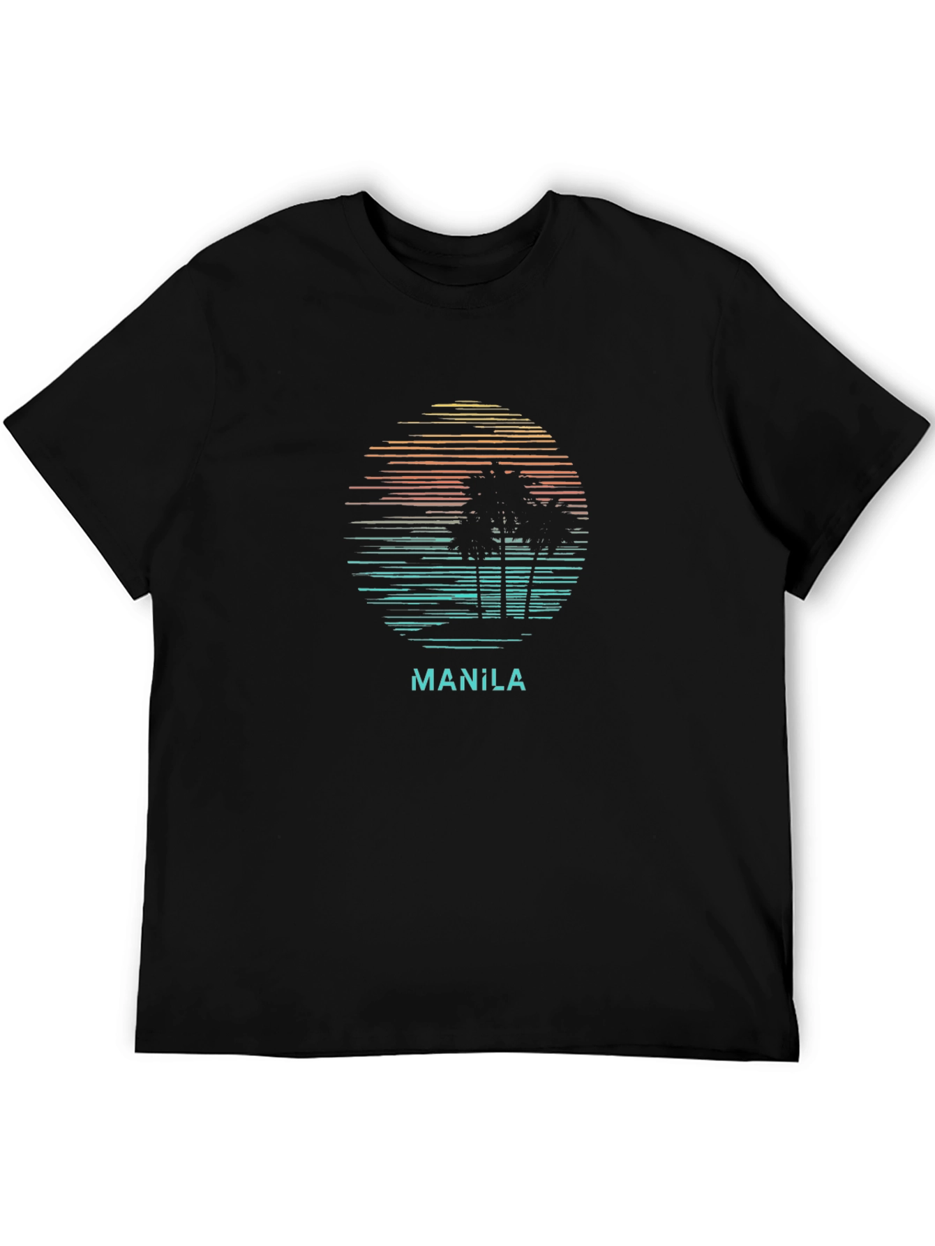 Manila Sunset T-Shirt - Tropical Palm Tree Design