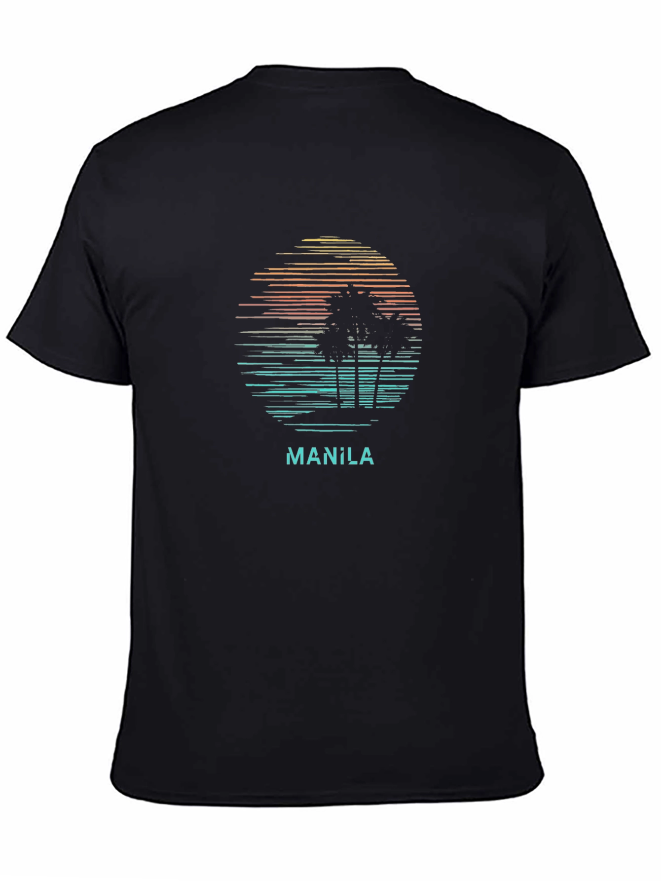 Manila Sunset T-Shirt - Tropical Palm Tree Design