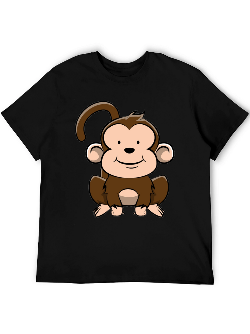Cute Cartoon Monkey Graphic T-Shirt
