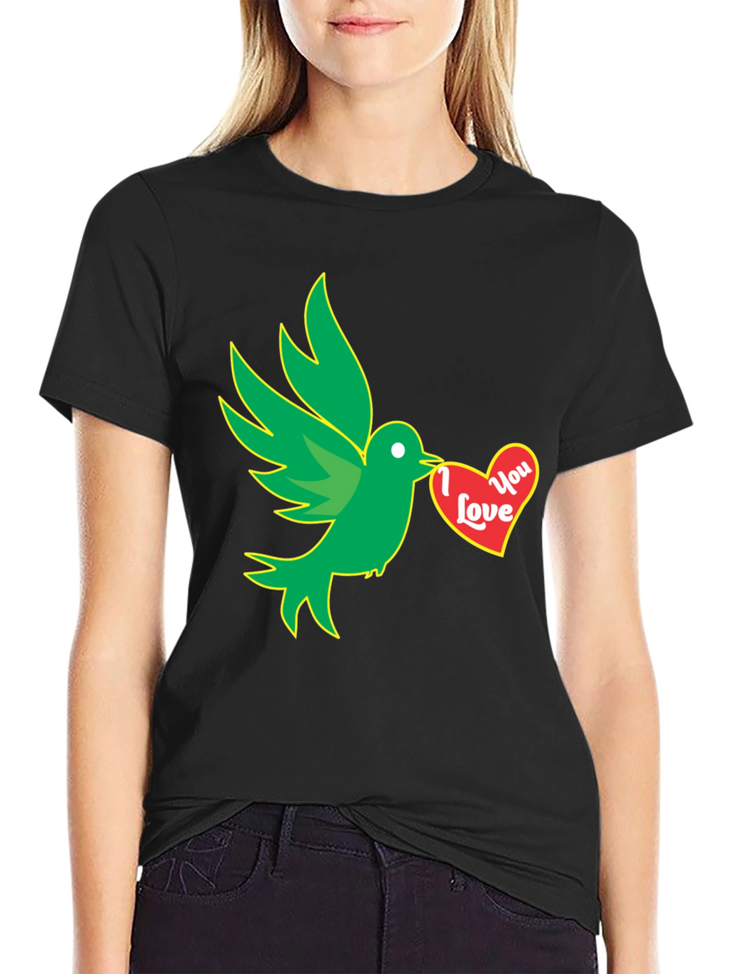Love Bird Graphic T-Shirt - Black