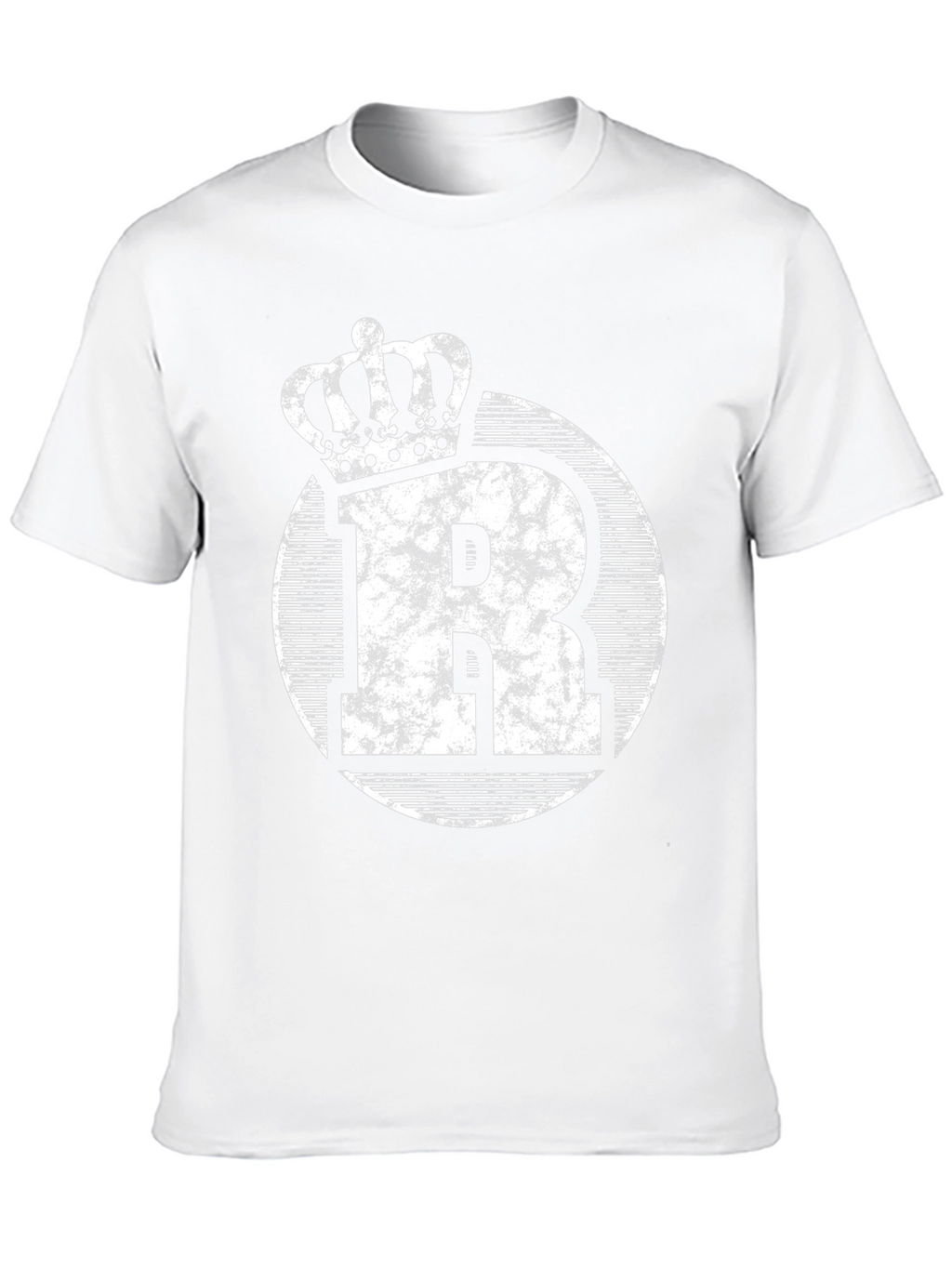 King R Graphic Tee - Distressed Crown Letter T-Shirt