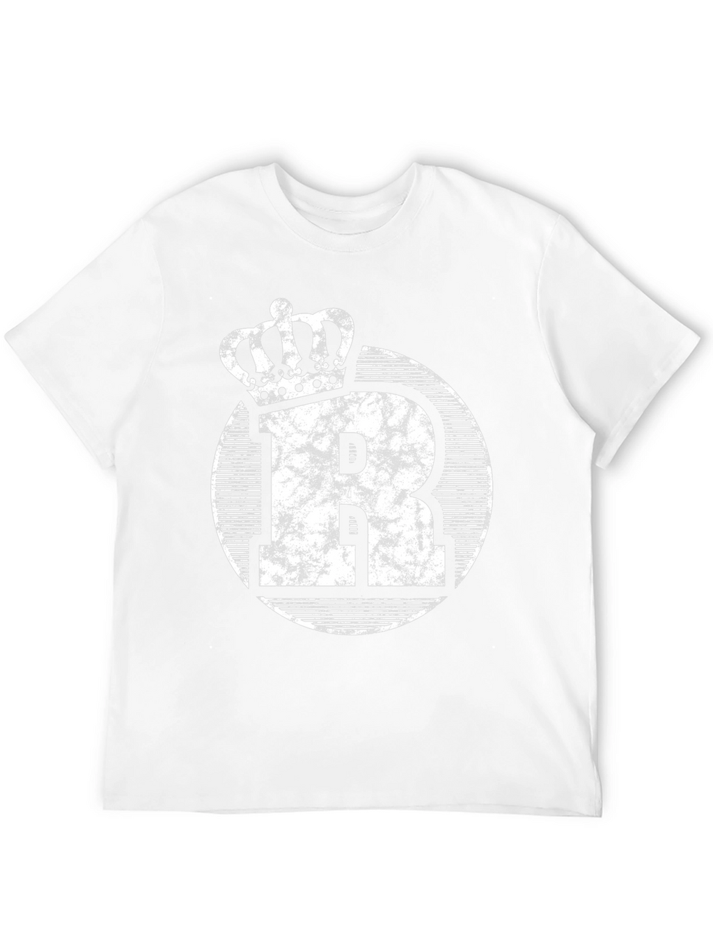 King R Graphic Tee - Distressed Crown Letter T-Shirt