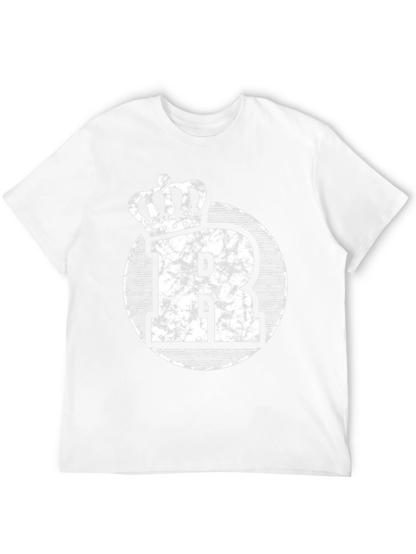 King R Graphic Tee - Distressed Crown Letter T-Shirt