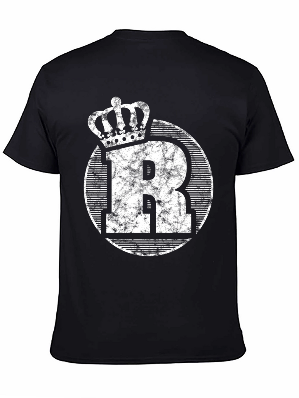 King R Graphic Tee - Distressed Crown Letter T-Shirt