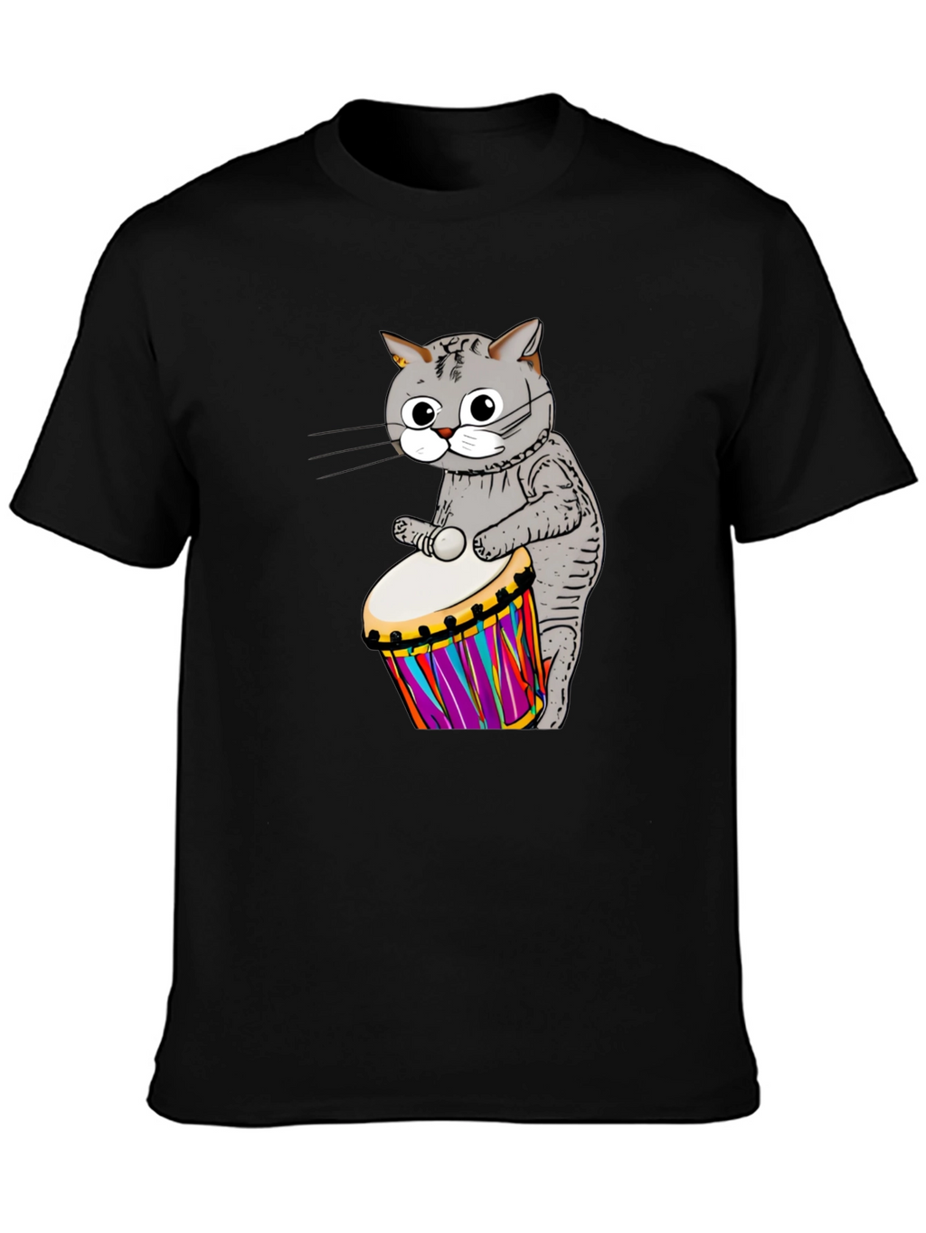 Cat Drummer Graphic T-Shirt