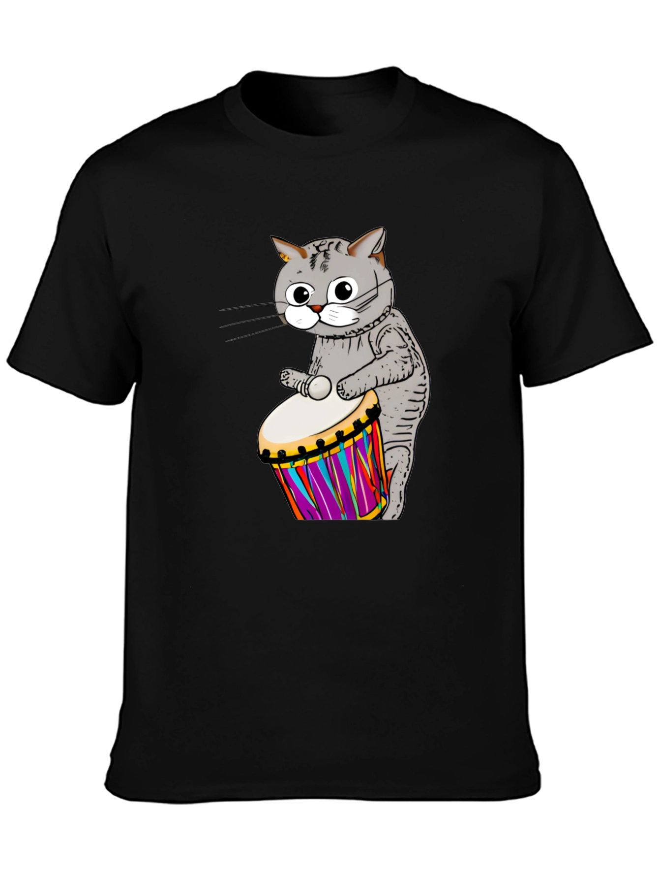 Cat Drummer Graphic T-Shirt