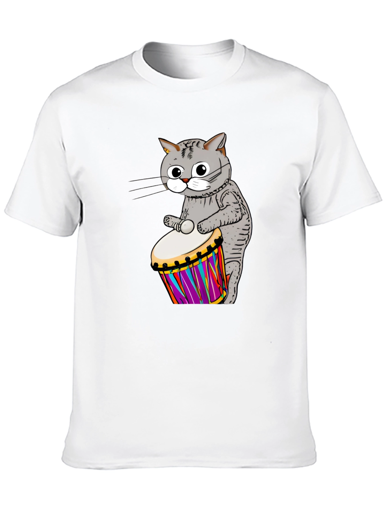Cat Drummer Graphic T-Shirt
