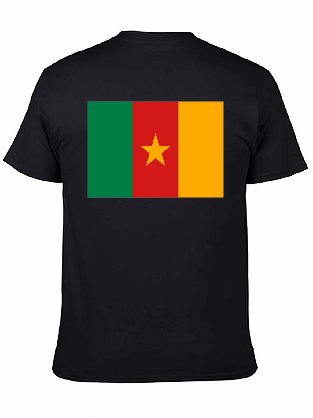 Cameroon Flag T-Shirt - Black Cotton Tee