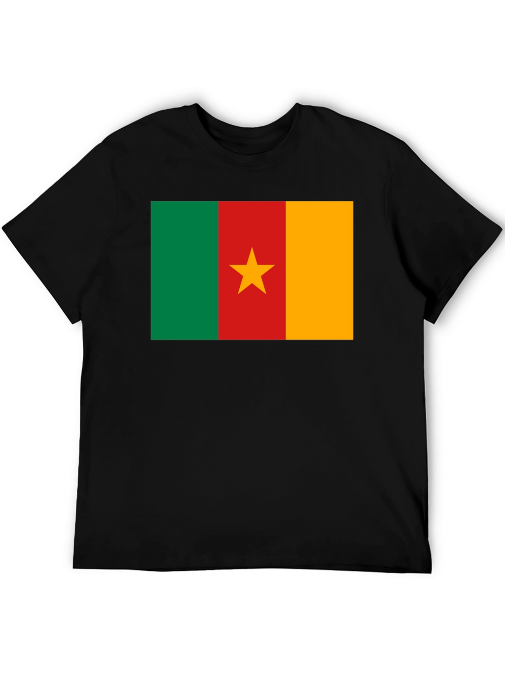 Cameroon Flag T-Shirt - Black Cotton Tee