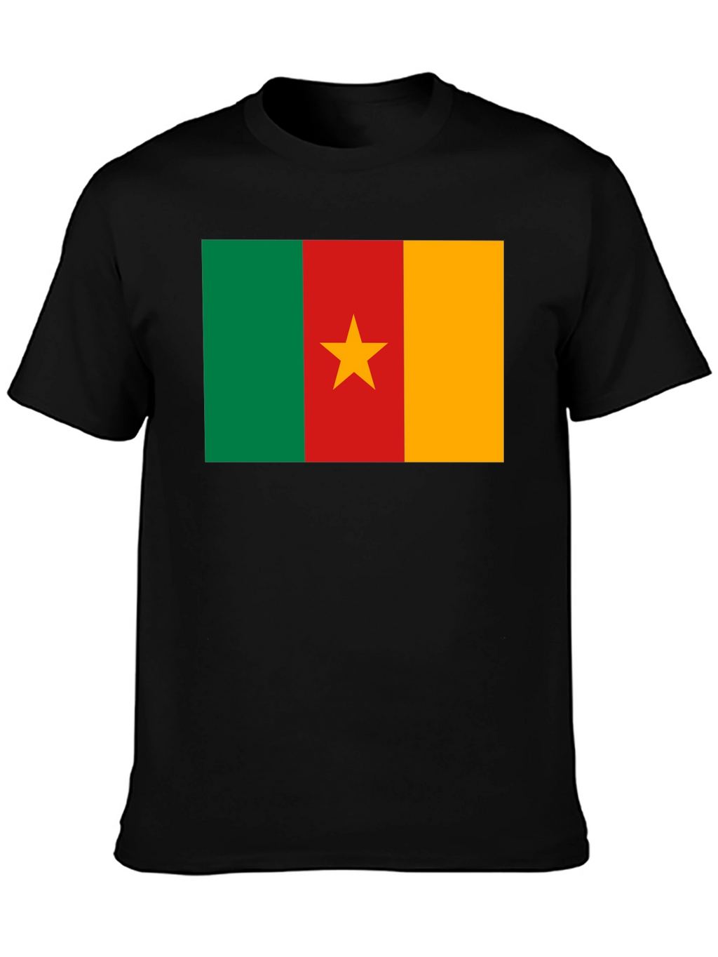 Cameroon Flag T-Shirt - Black Cotton Tee