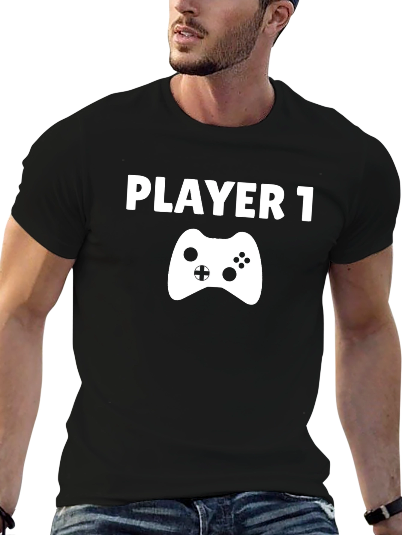 Player 1 Gamer T-Shirt - Black Cotton Tee