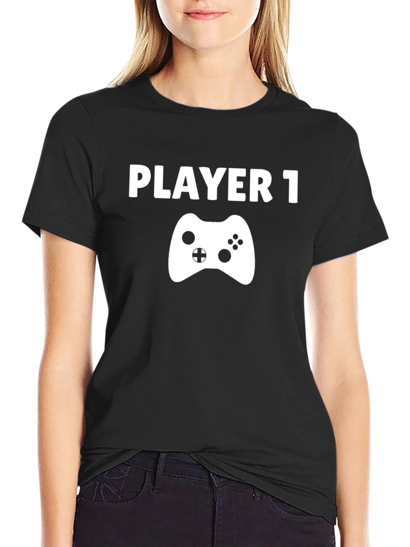 Player 1 Gamer T-Shirt - Black Cotton Tee