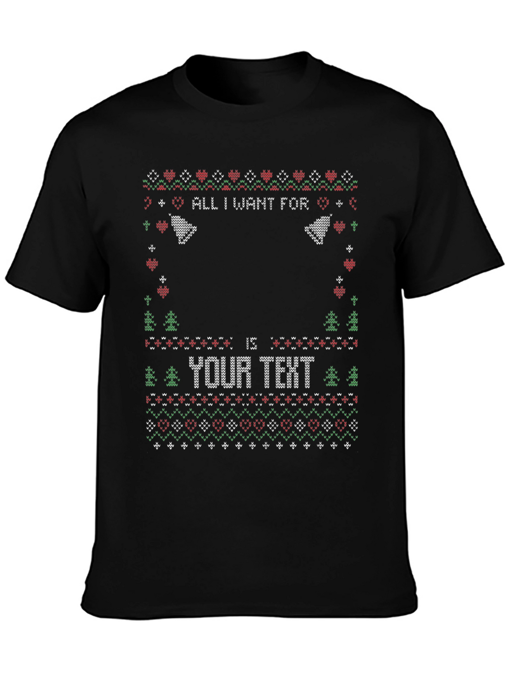 Ugly Christmas Sweater Style Personalized T-Shirt