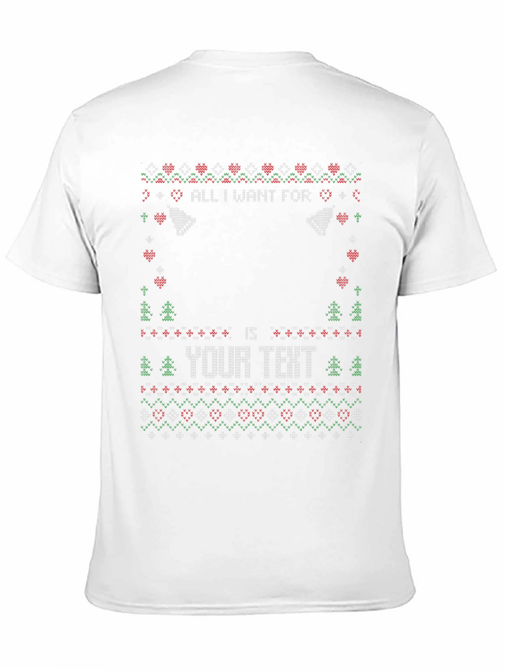 Ugly Christmas Sweater Style Personalized T-Shirt