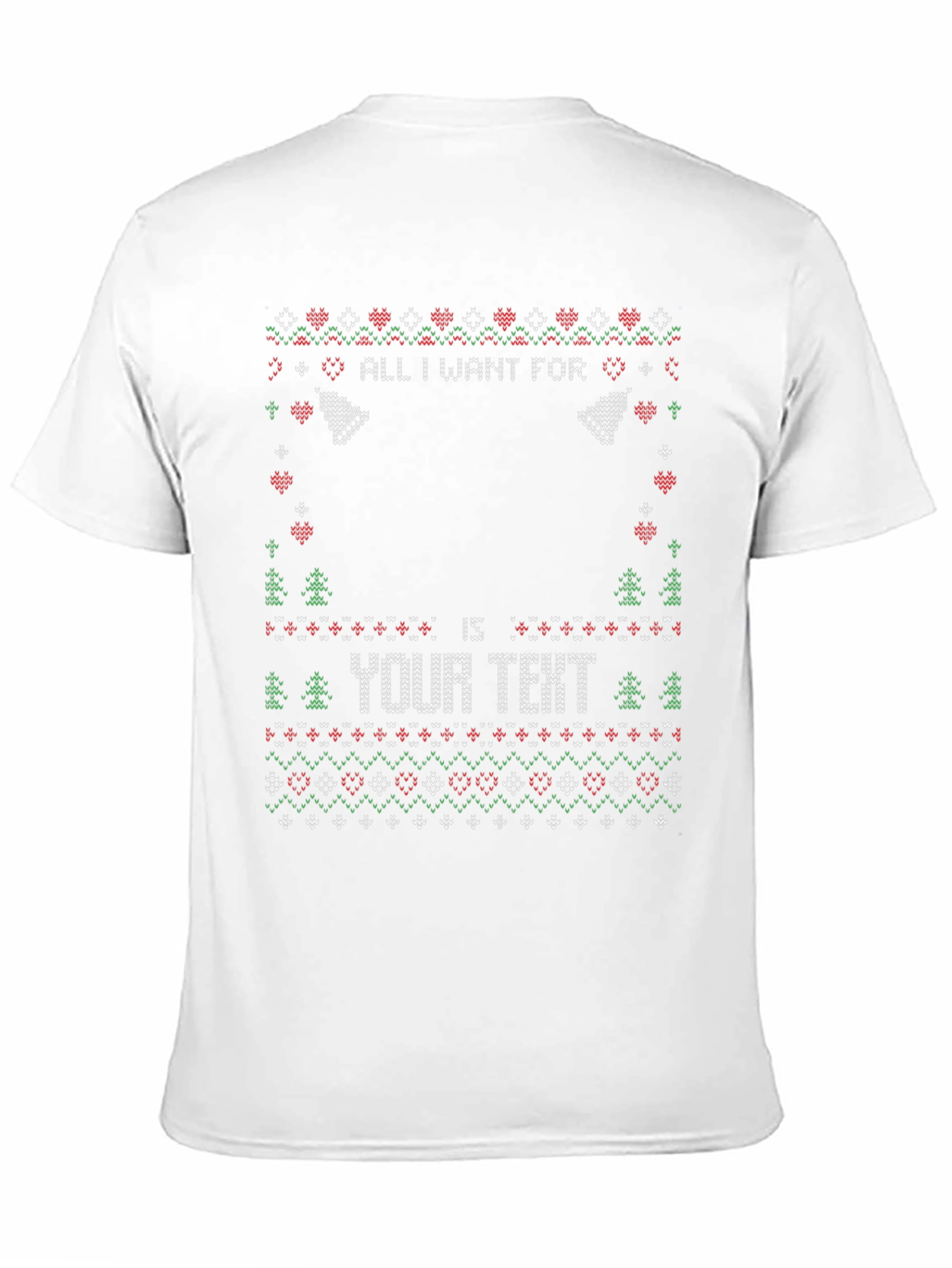 Ugly Christmas Sweater Style Personalized T-Shirt