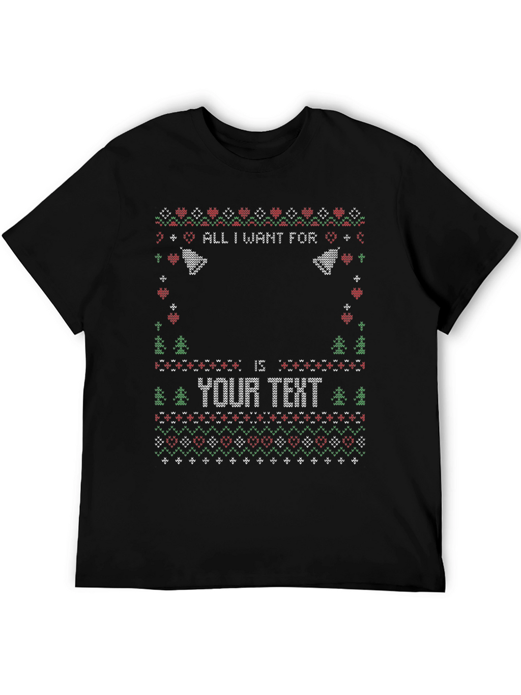 Ugly Christmas Sweater Style Personalized T-Shirt