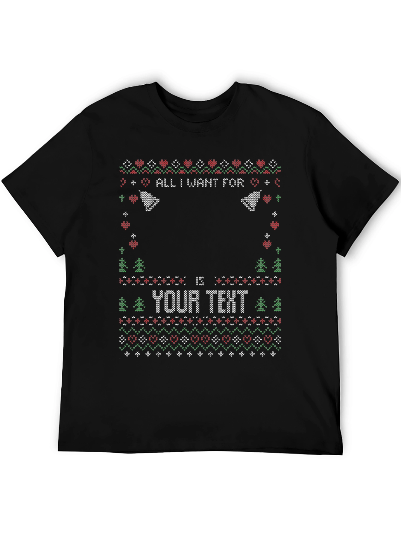 Ugly Christmas Sweater Style Personalized T-Shirt