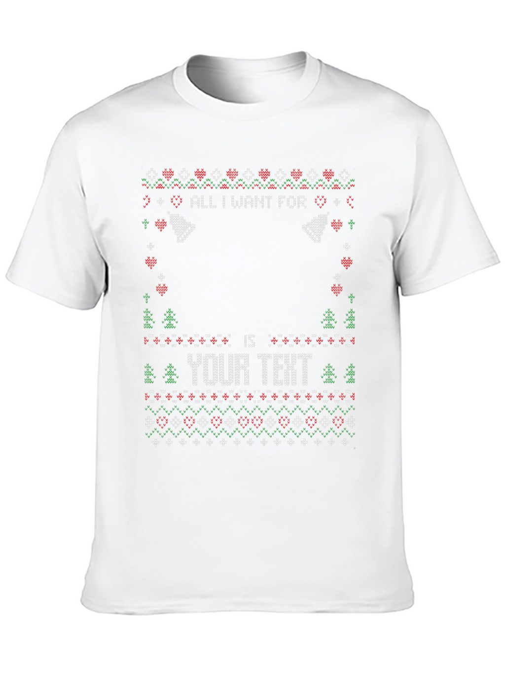 Ugly Christmas Sweater Style Personalized T-Shirt