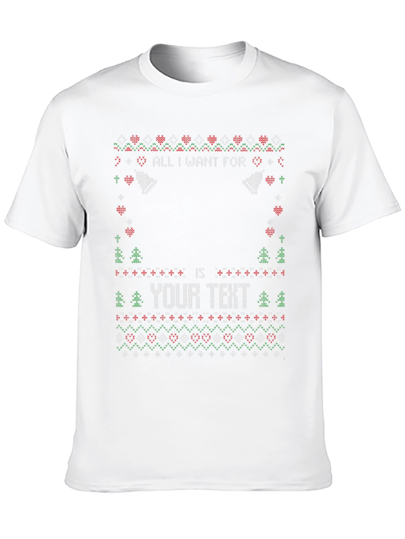 Ugly Christmas Sweater Style Personalized T-Shirt