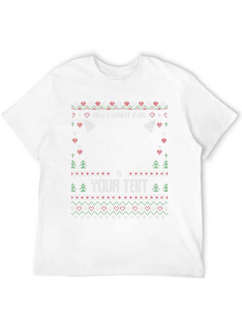 Ugly Christmas Sweater Style Personalized T-Shirt