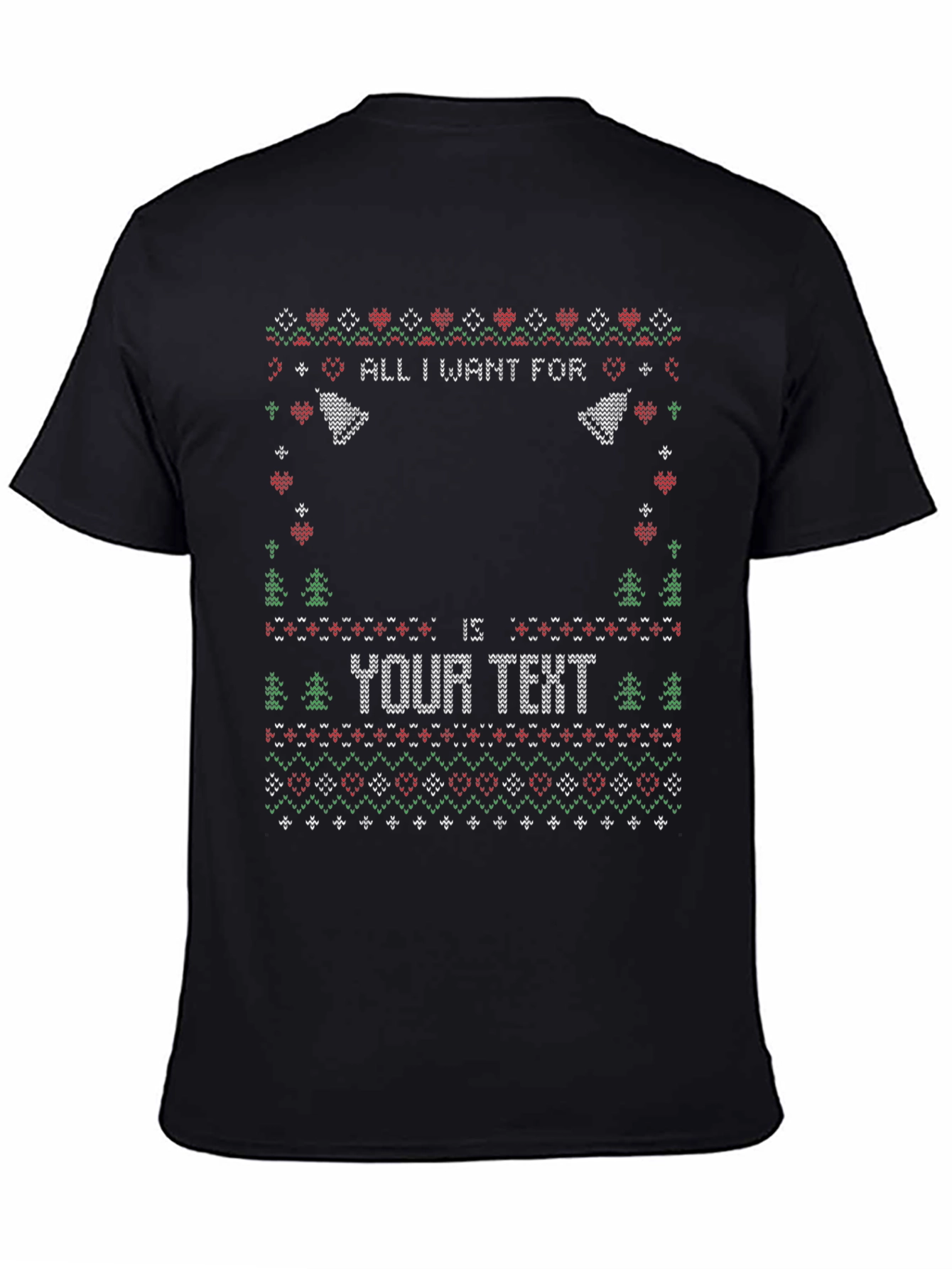 Ugly Christmas Sweater Style Personalized T-Shirt