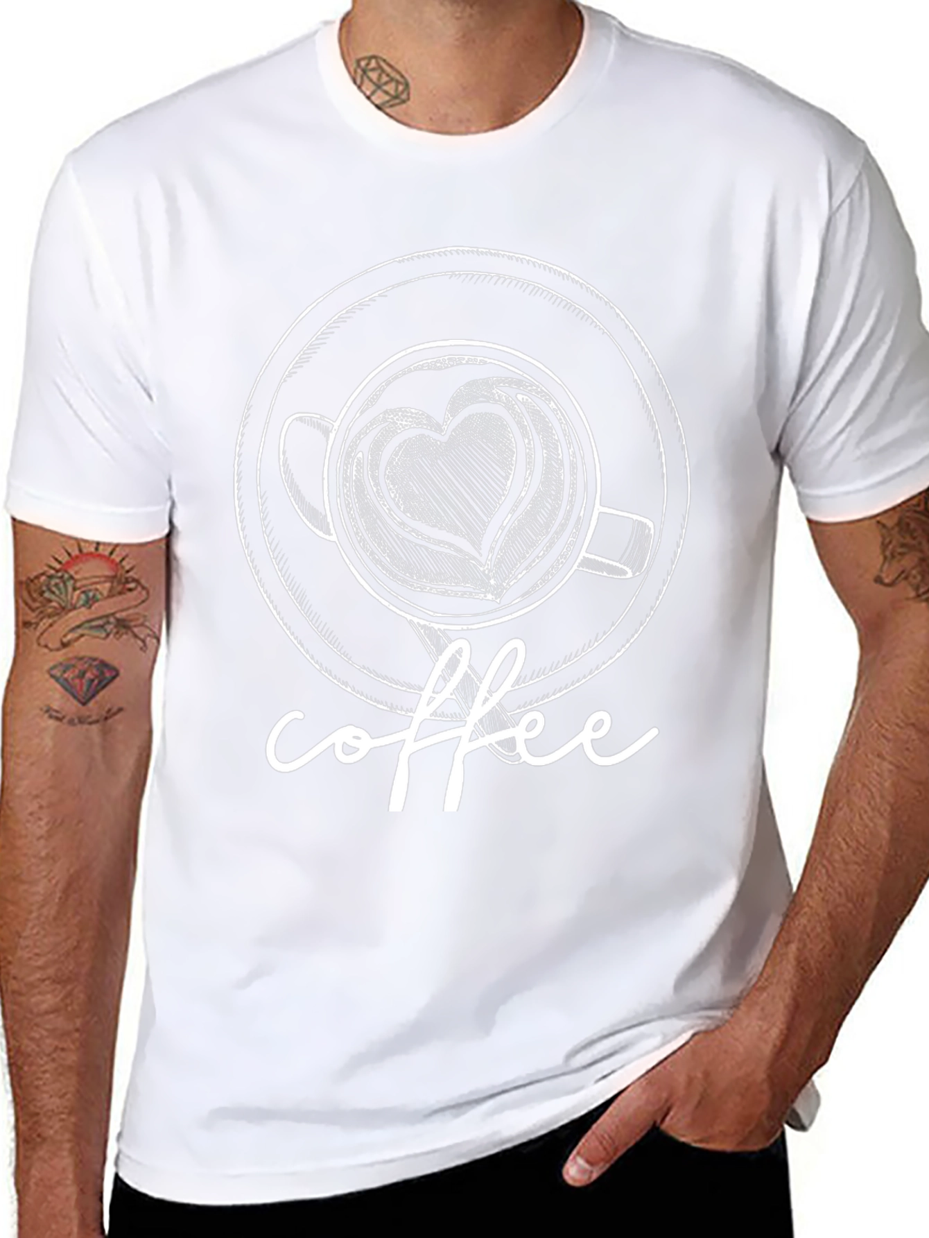 Coffee Lovers Heart Latte Art T-Shirt