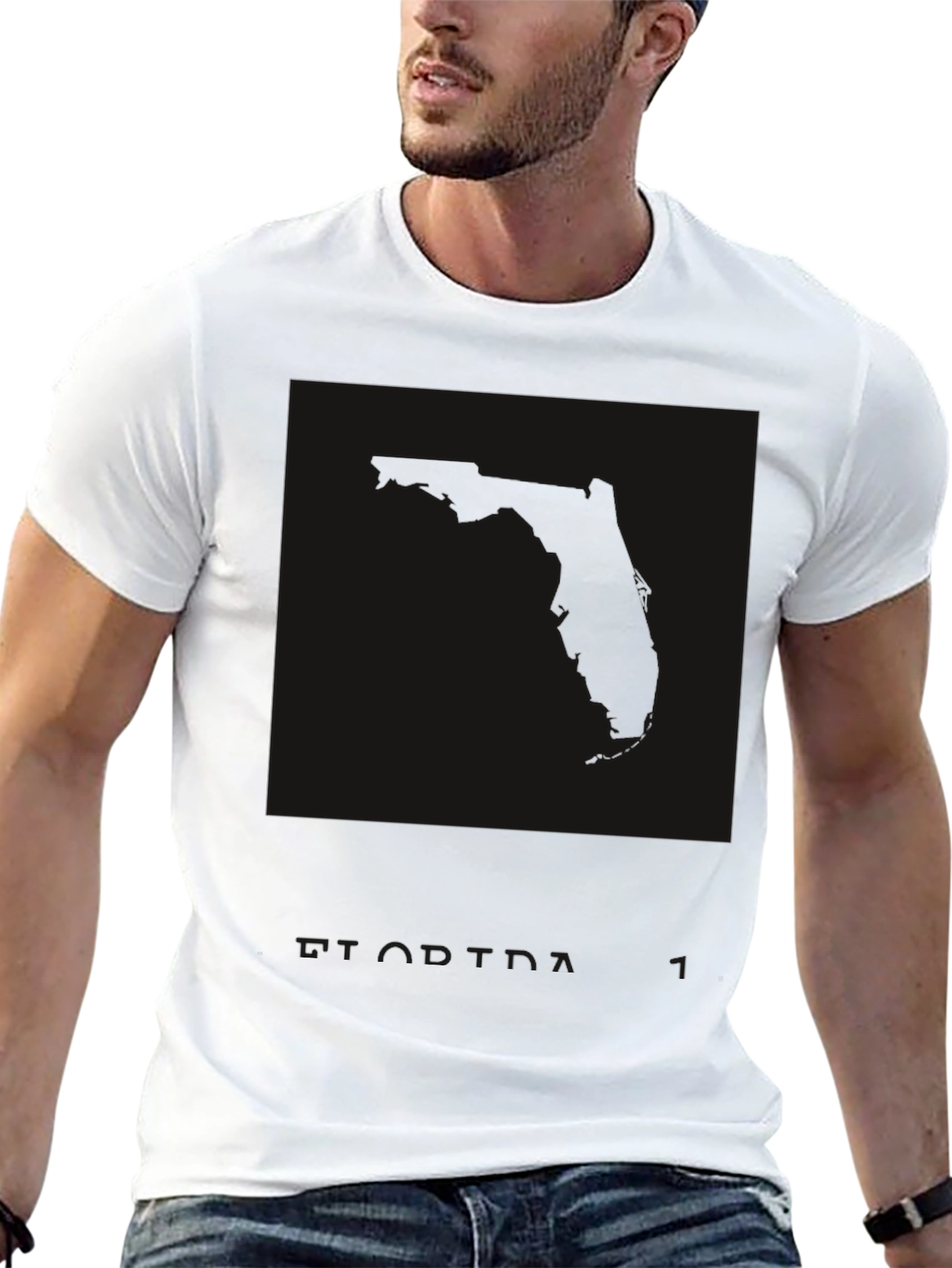 Mens Black Graphic Print Crew Neck T-Shirt