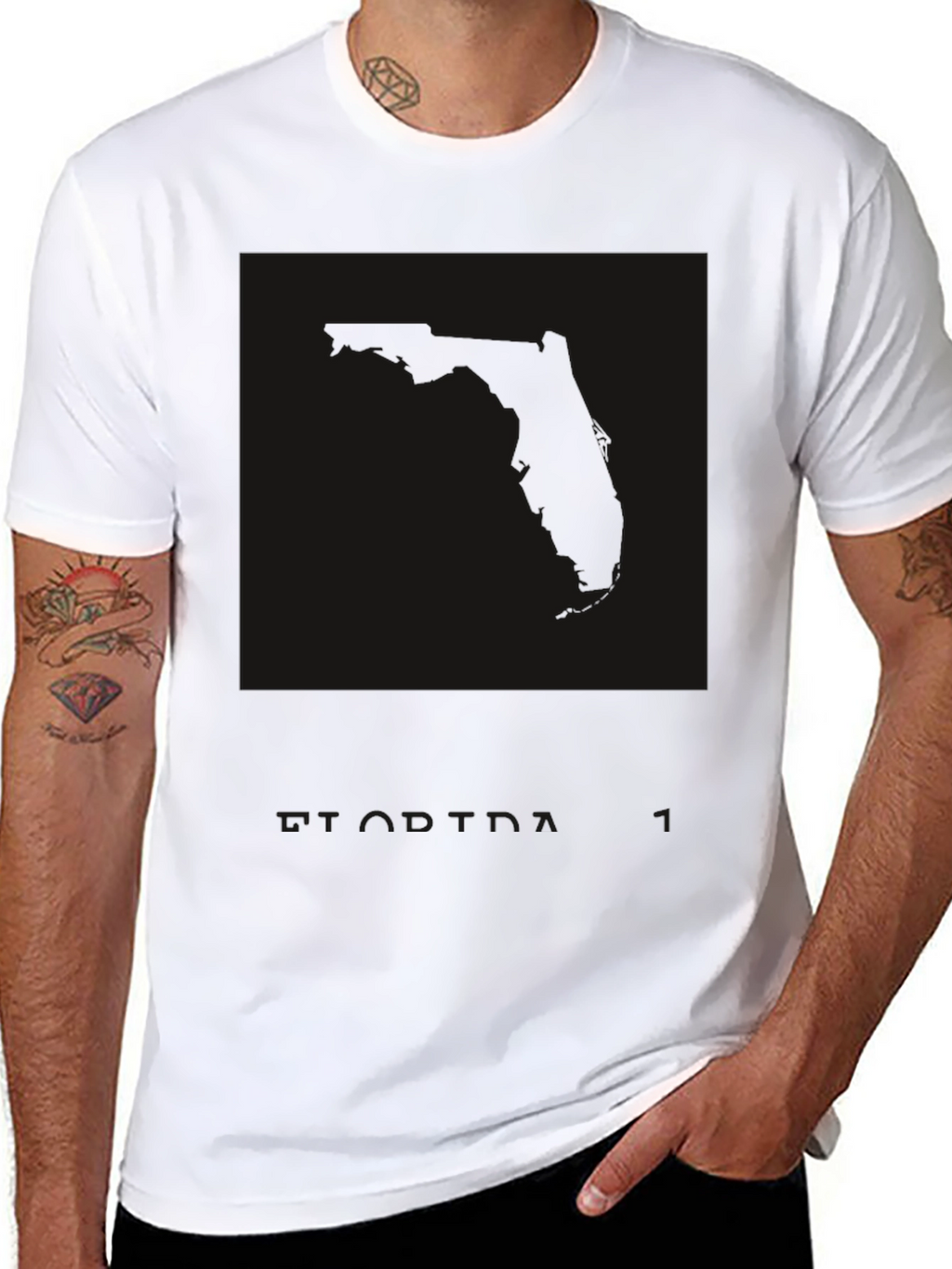 Mens Black Graphic Print Crew Neck T-Shirt