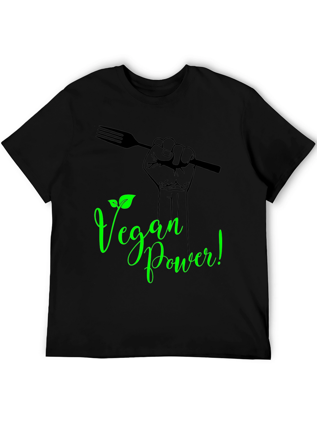 Vegan Power T-Shirt - Black Graphic Tee