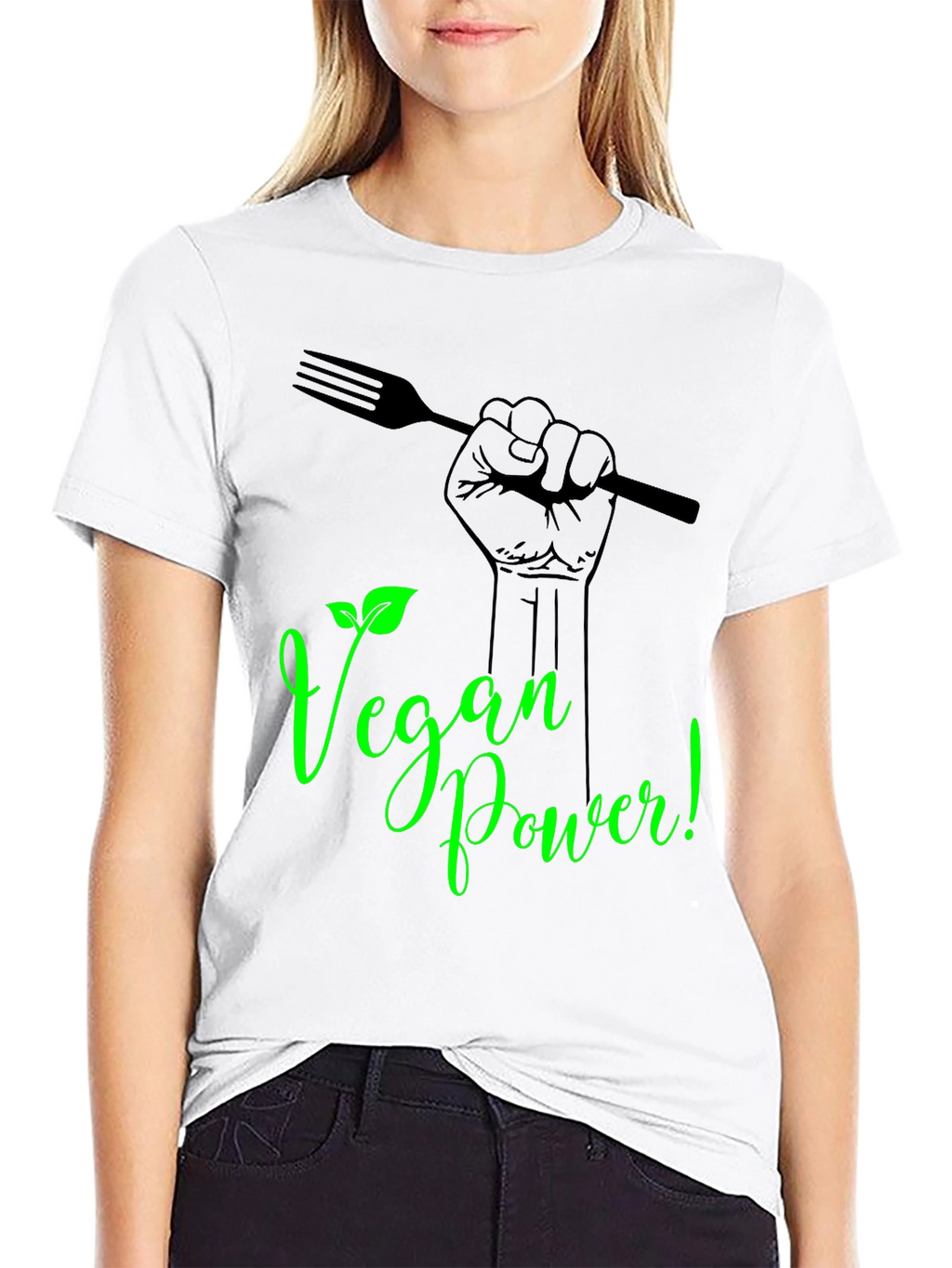 Vegan Power T-Shirt - Black Graphic Tee