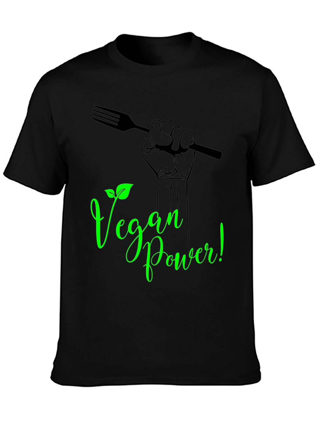 Vegan Power T-Shirt - Black Graphic Tee