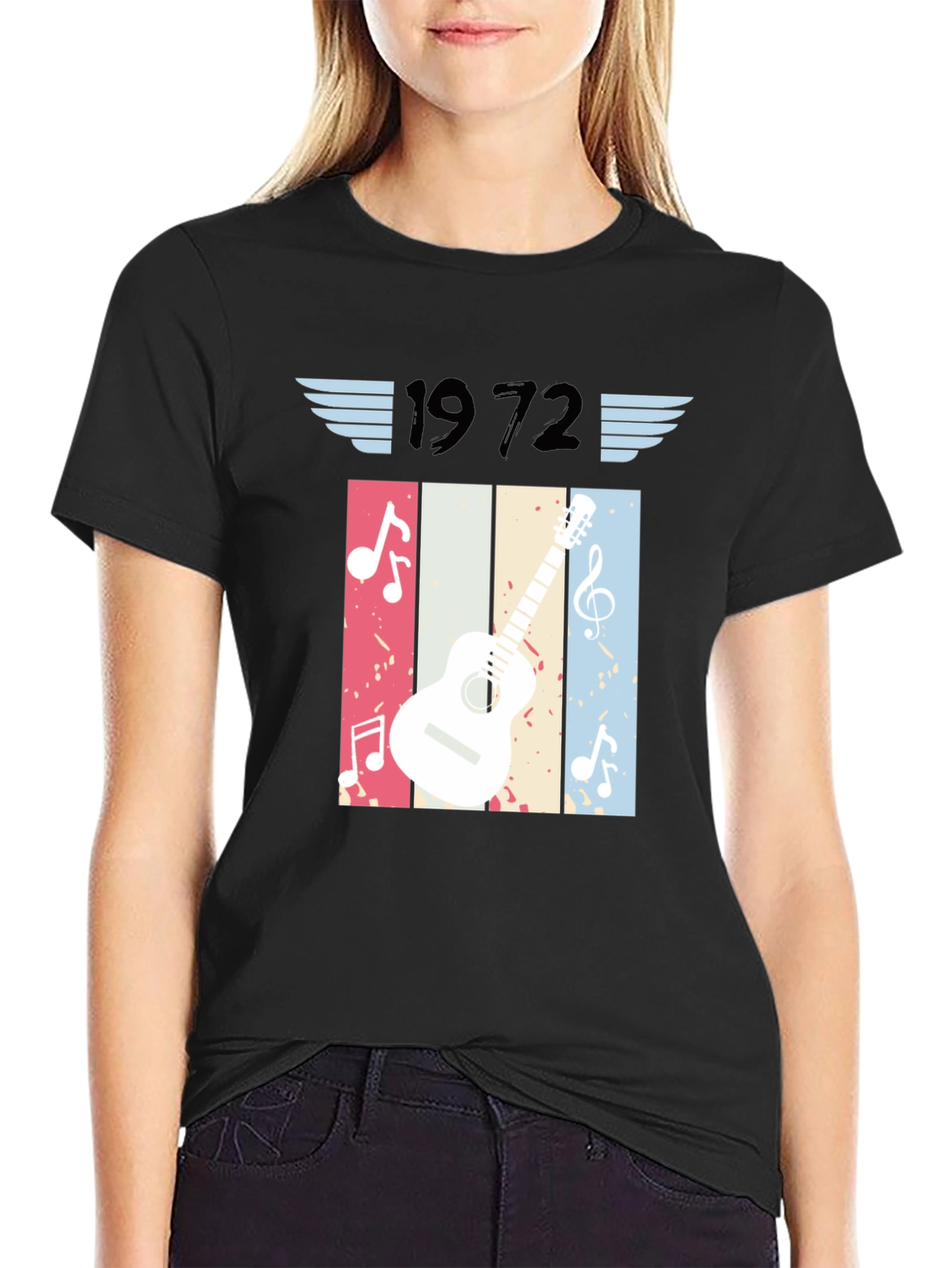 1972 Guitar Graphic T-Shirt - Vintage Music Style Tee