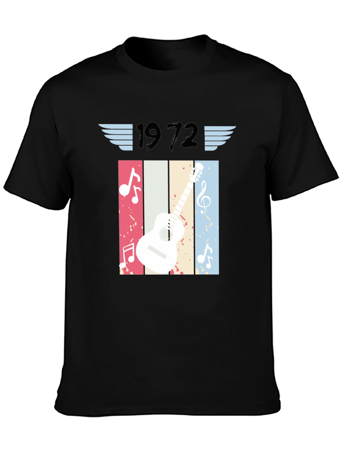 1972 Guitar Graphic T-Shirt - Vintage Music Style Tee