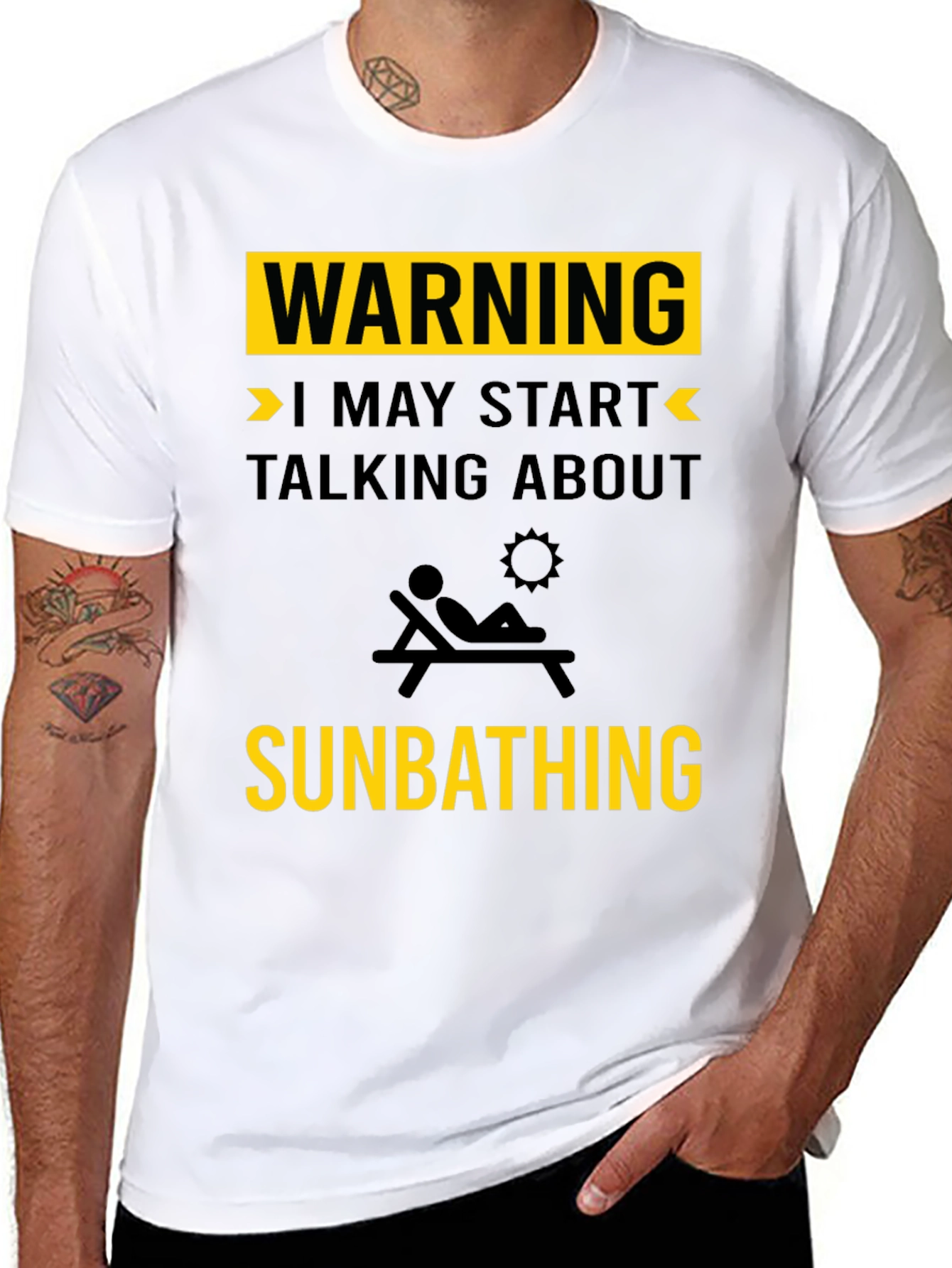 Warning: May Start Talking About Sunbathing Graphic Tee