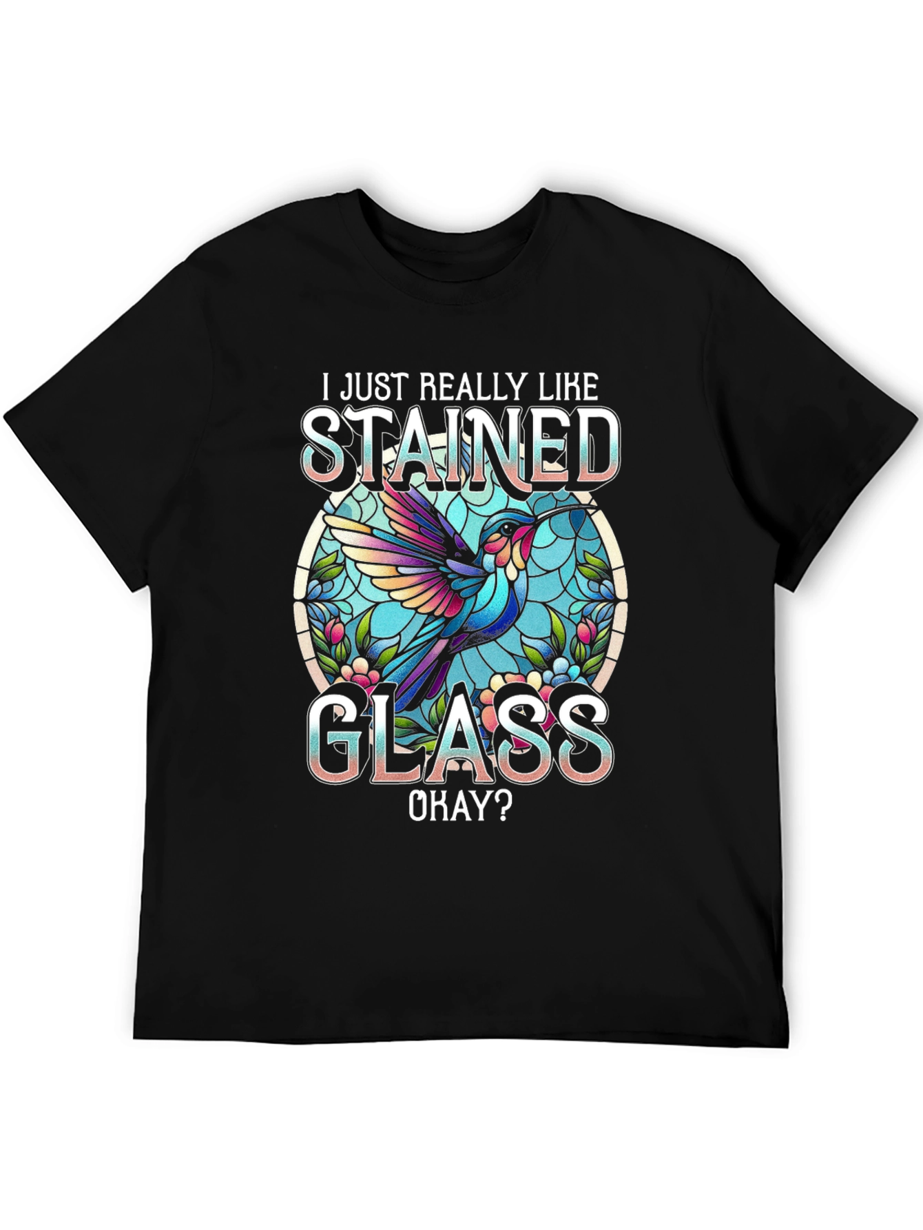 Stained Glass Hummingbird Graphic Tee