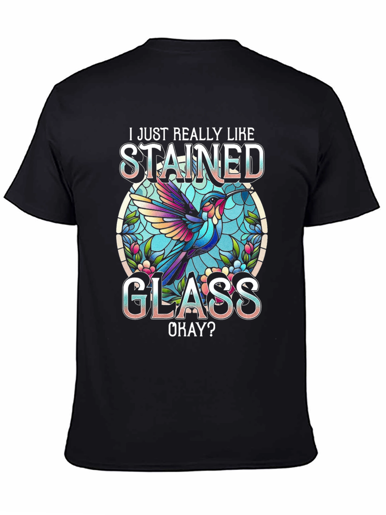 Stained Glass Hummingbird Graphic Tee