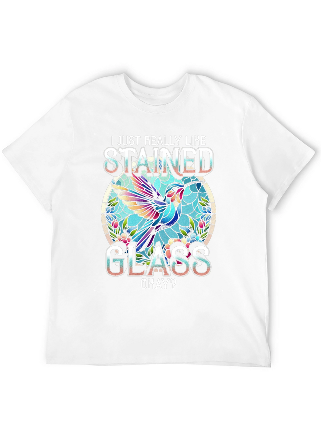 Stained Glass Hummingbird Graphic Tee