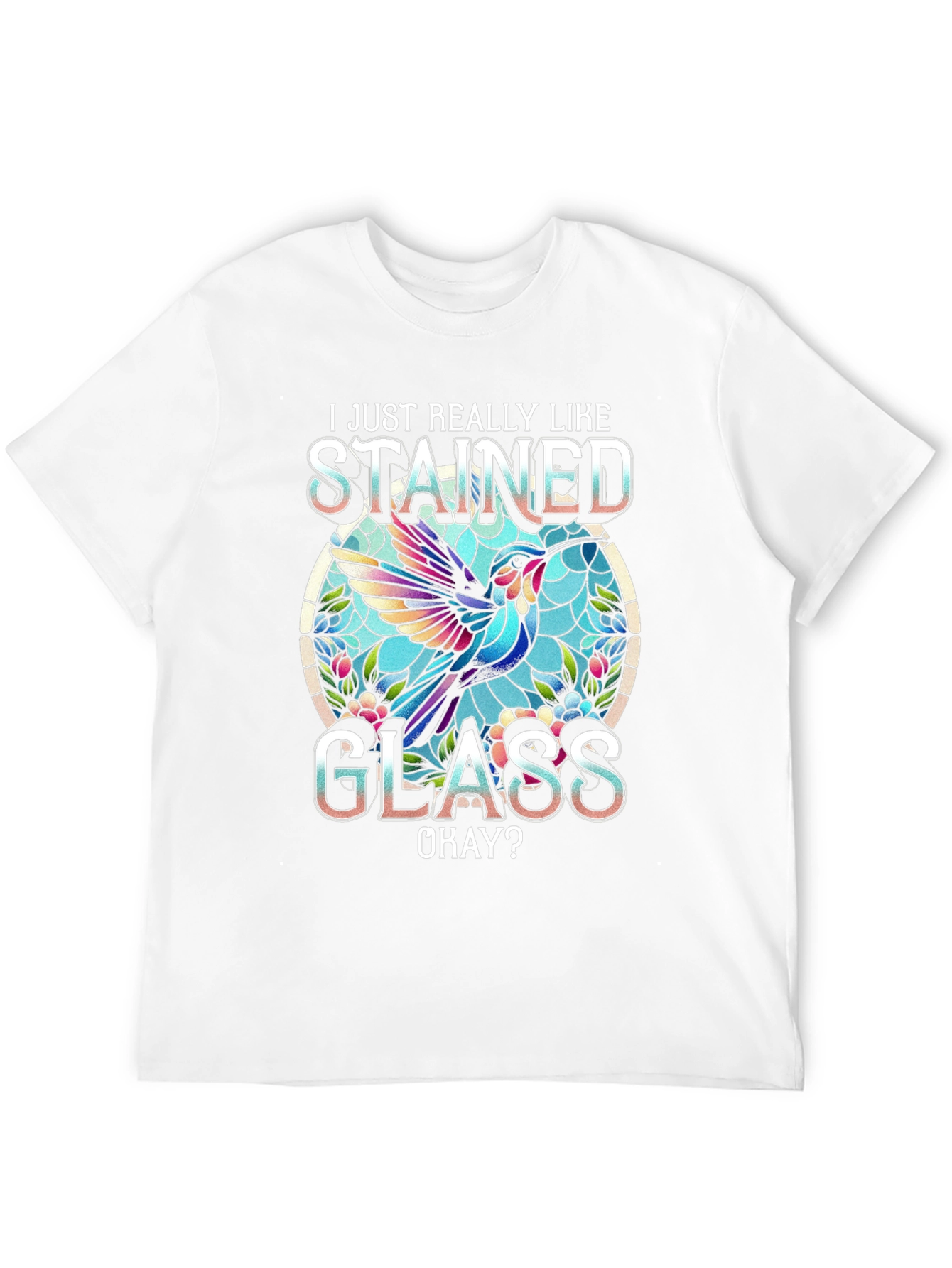 Stained Glass Hummingbird Graphic Tee