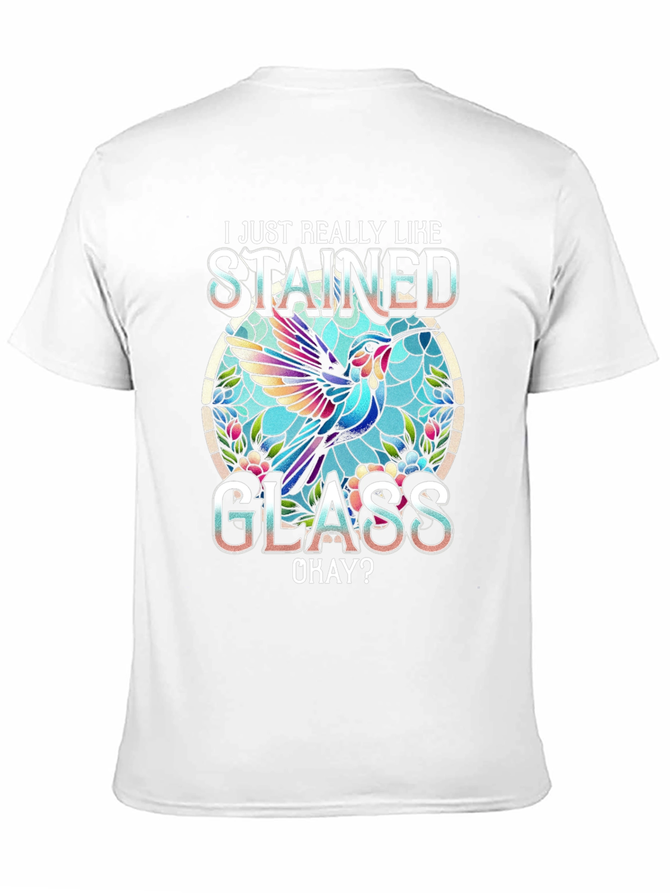 Stained Glass Hummingbird Graphic Tee
