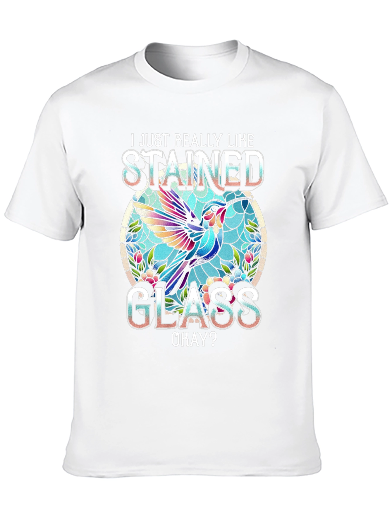 Stained Glass Hummingbird Graphic Tee