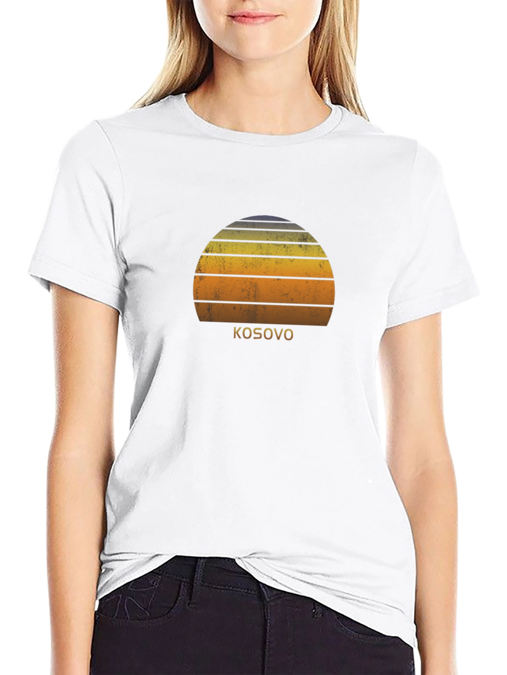 Kosovo Sunset Graphic Tee - Stylish Black T-Shirt